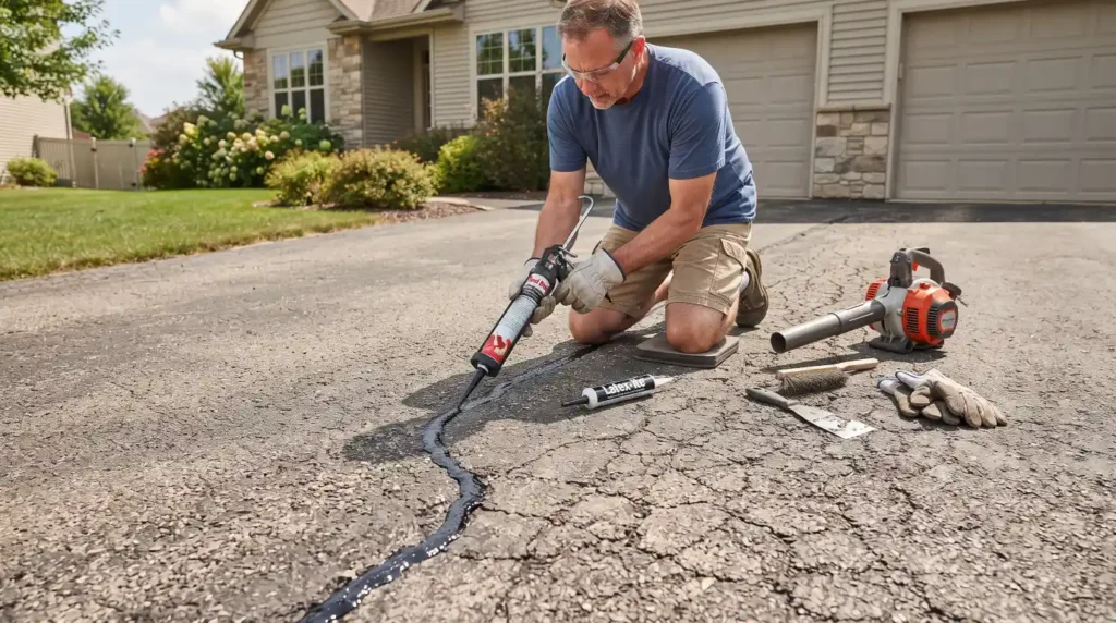 How to seal cracks in an asphalt driveway
