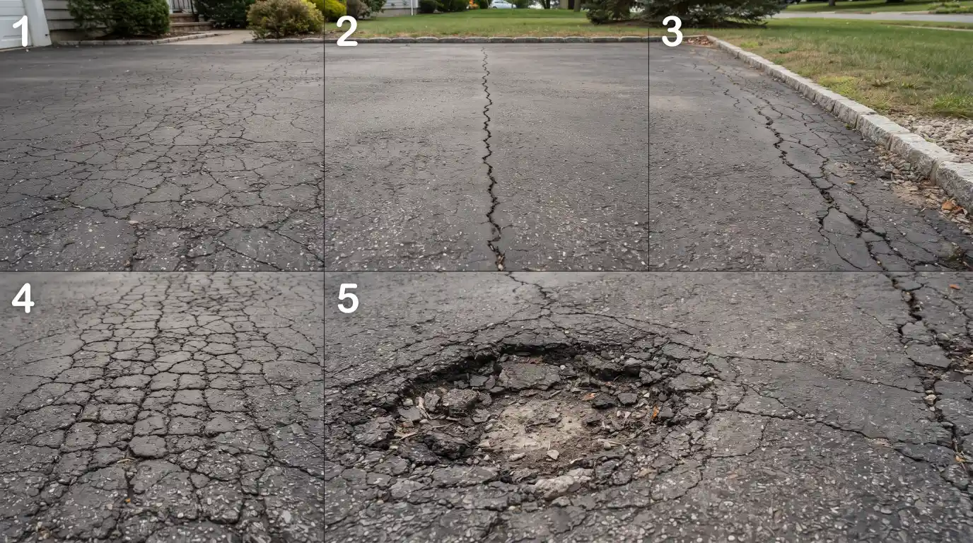 Common types of asphalt driveway cracks
